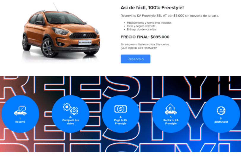 Ford vende el Ka Freestyle 100 por ciento digital