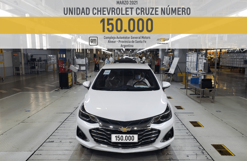 Chevrolet festeja 150.000 Cruze producidos en Rosario