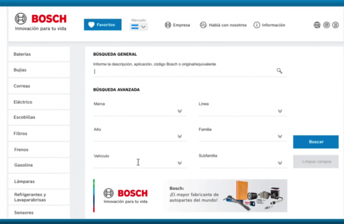 Bosch Argentina lanza su catálogo digital oficial