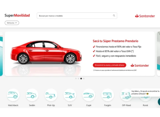 El banco Santander lanza una tienda virtual para comprar autos con financiación