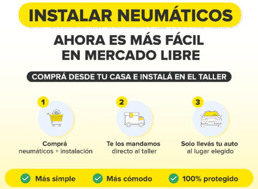 Mercado Libre lanza el servicio de instalación en talleres para complementar la compra de neumáticos online