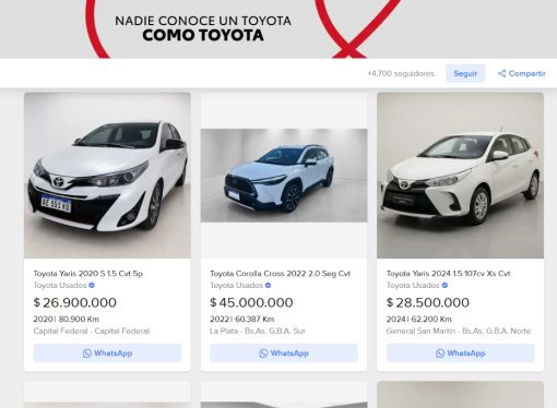 Toyota abre una tienda de Usados Certificados en Mercado Libre